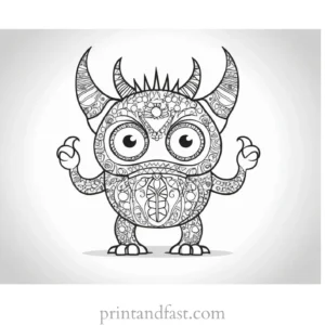 detailed monster coloring page