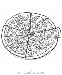 detailed pizza coloring page