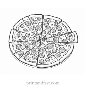 detailed pizza coloring page