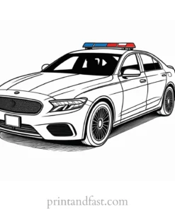 detailed police car coloring page