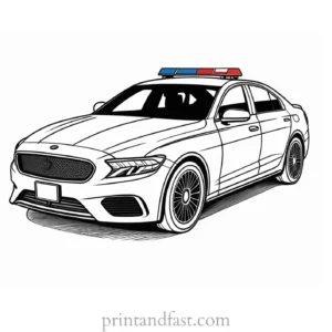 detailed police car coloring page