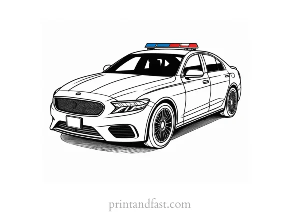 detailed police car coloring page