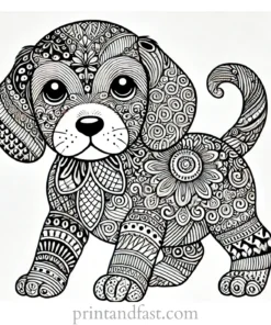 detailed puppy coloring page