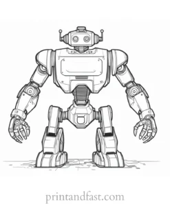 detailed robot coloring page