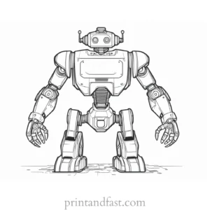 detailed robot coloring page