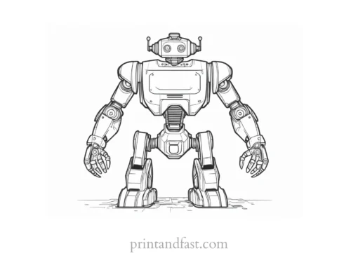 detailed robot coloring page