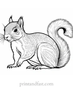 detailed squirrel coloring page