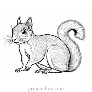 detailed squirrel coloring page