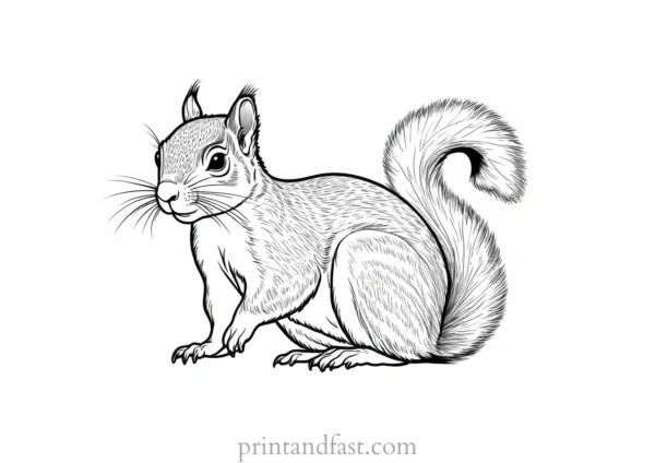 detailed squirrel coloring page