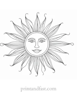 detailed sun coloring page