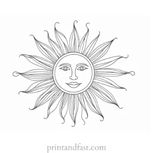 detailed sun coloring page