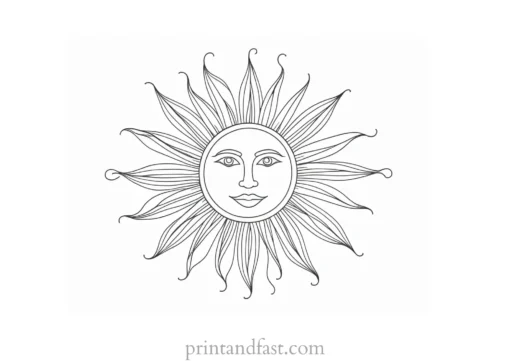 detailed sun coloring page