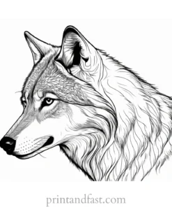 detailed wolf coloring page