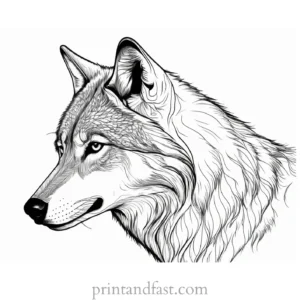 detailed wolf coloring page