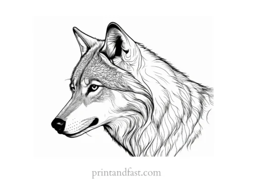 detailed wolf coloring page