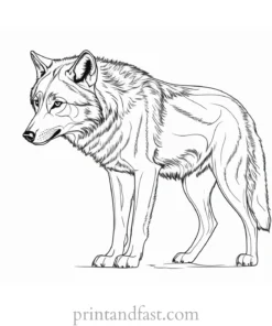 detailed wolf coloring picture