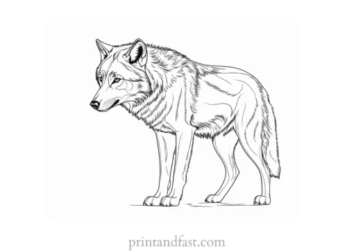 detailed wolf coloring picture