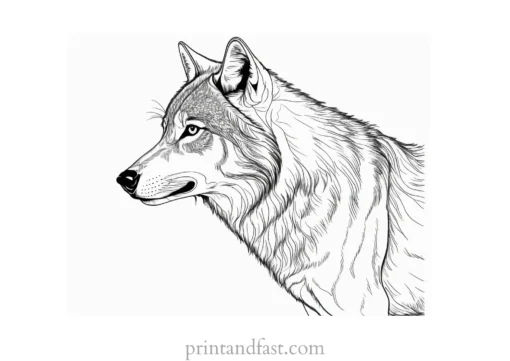 detailed wolf coloring sheet