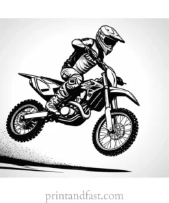 dirt bike coloring page action