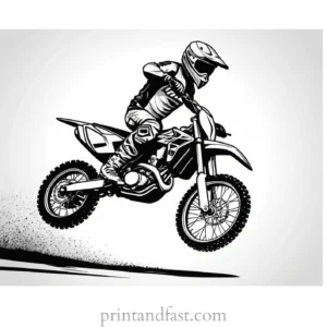 dirt bike coloring page action