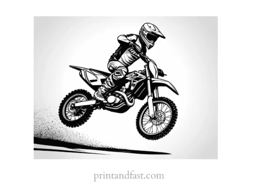 dirt bike coloring page action