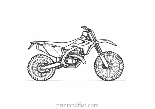 dirt bike coloring page cartoon