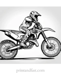 dirt bike coloring page complex