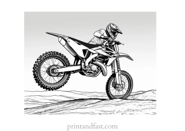 dirt bike coloring page creative