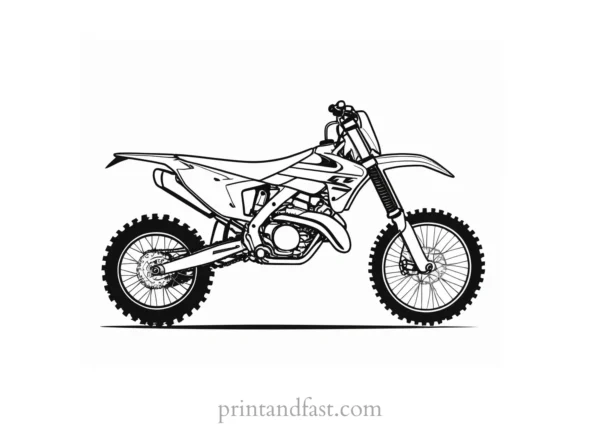 dirt bike coloring page detailed