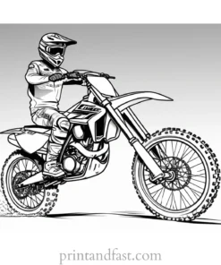 dirt bike coloring page easy