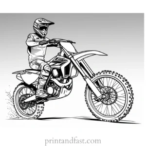 dirt bike coloring page easy