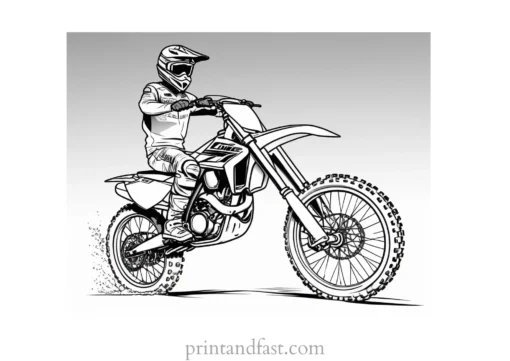 dirt bike coloring page easy