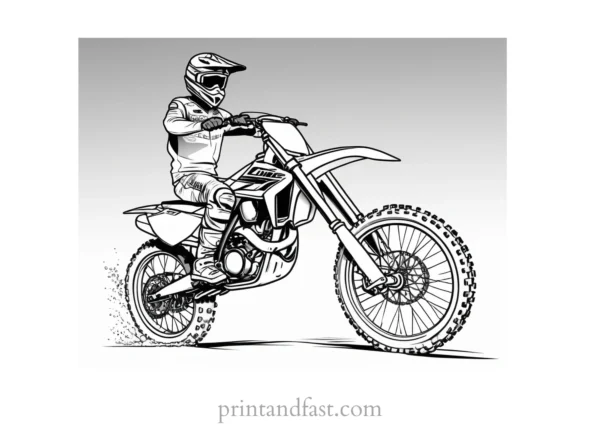 dirt bike coloring page easy