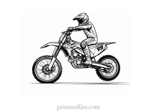 dirt bike coloring page motocross