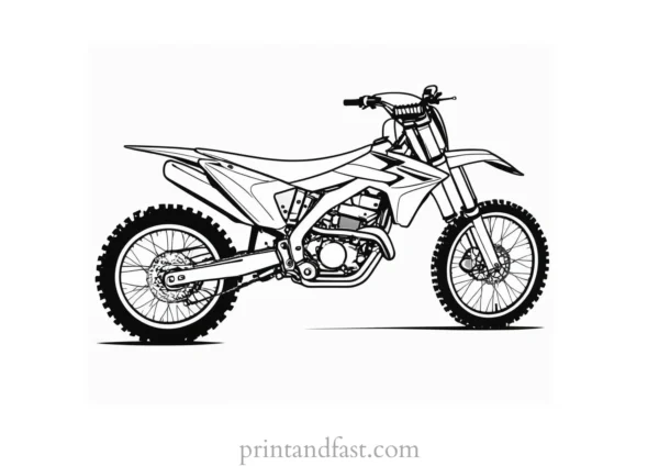 dirt bike coloring page realistic