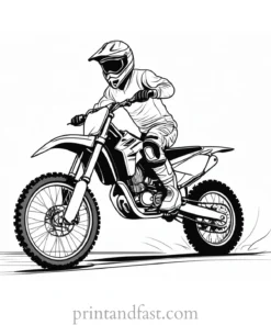 dirt bike coloring page themed