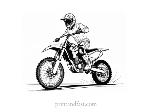 dirt bike coloring page themed