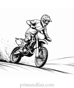 dirt bike coloring page with track