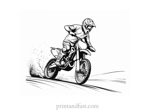 dirt bike coloring page with track