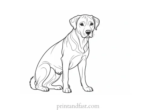 dog coloring page realistic