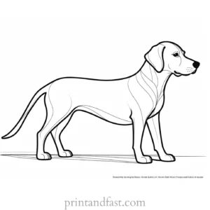 dog coloring page with instructions