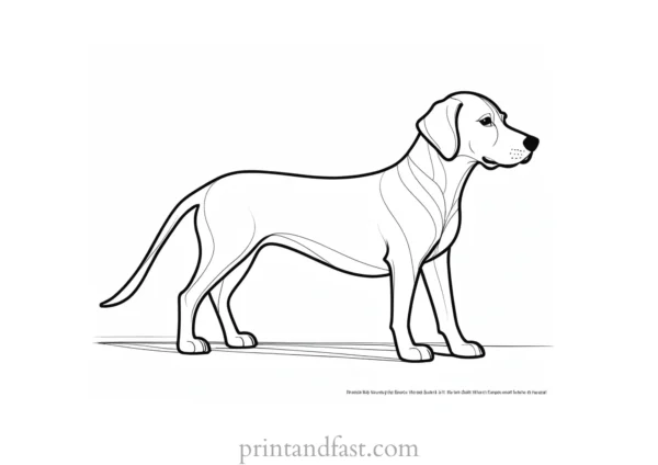 dog coloring page with instructions