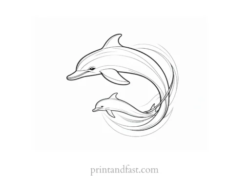 dolphin coloring page baby