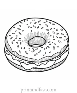 donut Coloring Page Activity