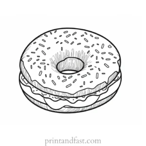 donut Coloring Page Activity