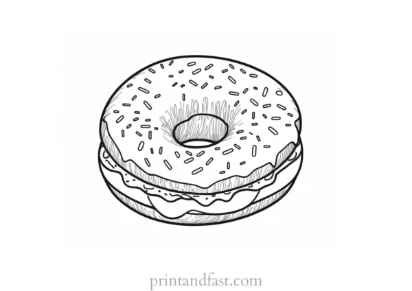 donut Coloring Page Activity