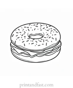 donut Coloring Page Bakery