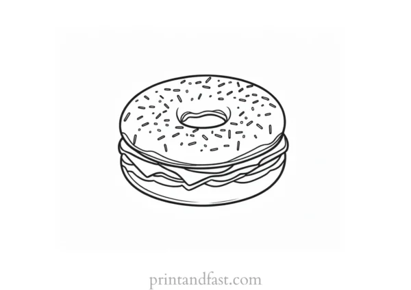 donut Coloring Page Bakery