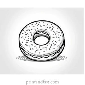 donut Coloring Page Cartoon