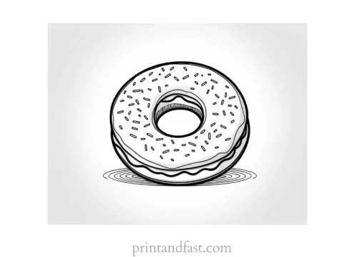 donut Coloring Page Cartoon